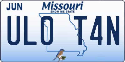 MO license plate UL0T4N