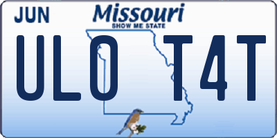 MO license plate UL0T4T