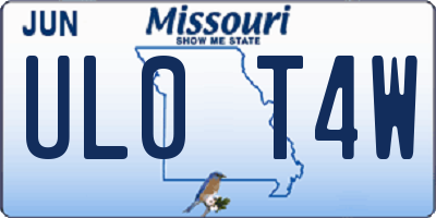 MO license plate UL0T4W