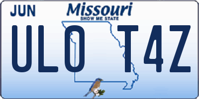 MO license plate UL0T4Z