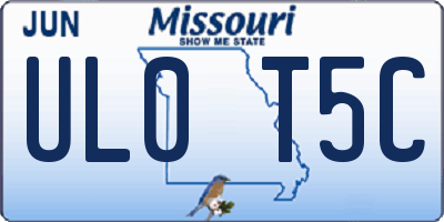 MO license plate UL0T5C