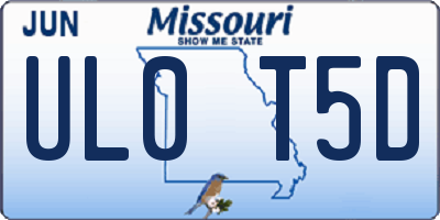 MO license plate UL0T5D