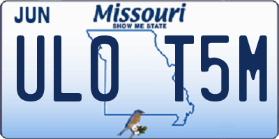 MO license plate UL0T5M