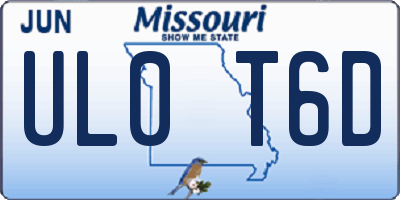 MO license plate UL0T6D