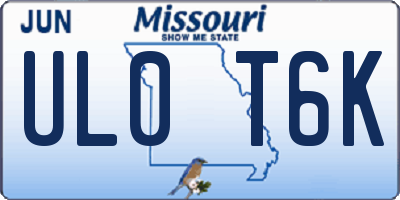 MO license plate UL0T6K
