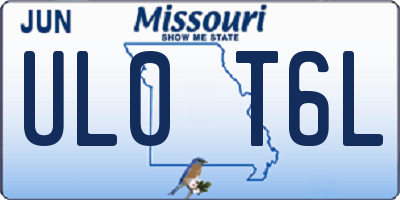 MO license plate UL0T6L
