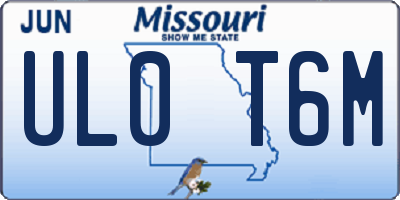 MO license plate UL0T6M