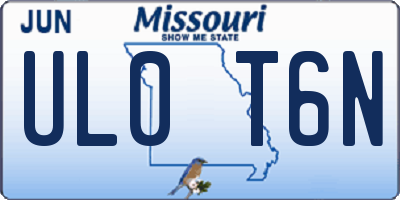 MO license plate UL0T6N