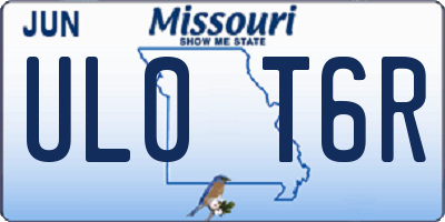 MO license plate UL0T6R