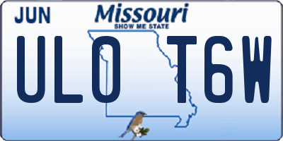 MO license plate UL0T6W
