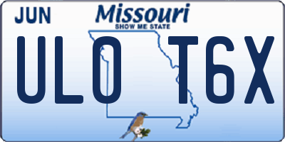MO license plate UL0T6X