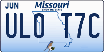 MO license plate UL0T7C