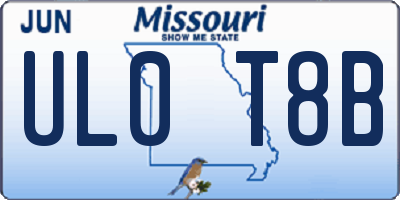 MO license plate UL0T8B