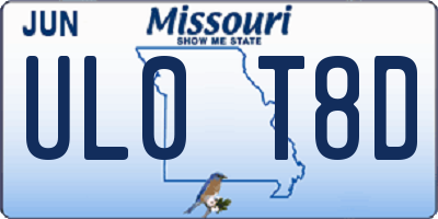 MO license plate UL0T8D