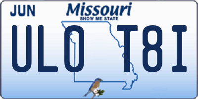 MO license plate UL0T8I