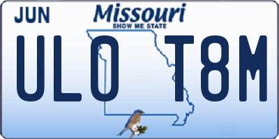 MO license plate UL0T8M