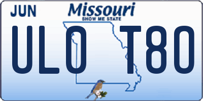 MO license plate UL0T8O