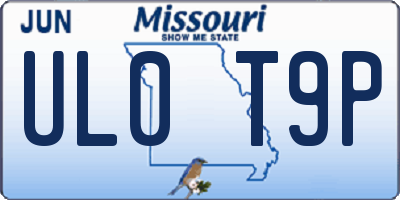 MO license plate UL0T9P