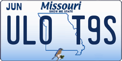 MO license plate UL0T9S