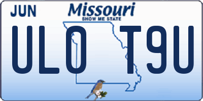 MO license plate UL0T9U