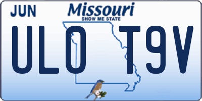 MO license plate UL0T9V