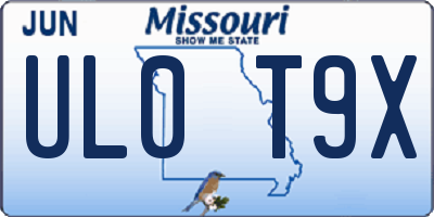 MO license plate UL0T9X