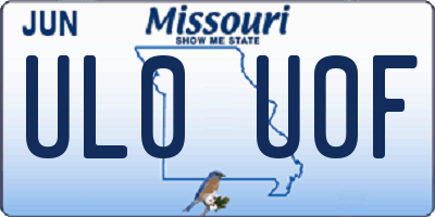 MO license plate UL0U0F