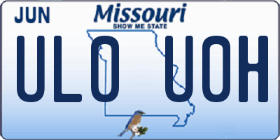 MO license plate UL0U0H