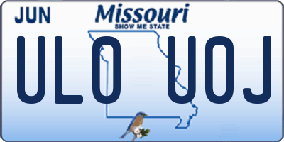 MO license plate UL0U0J