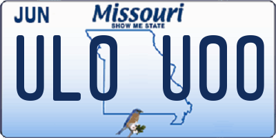 MO license plate UL0U0O