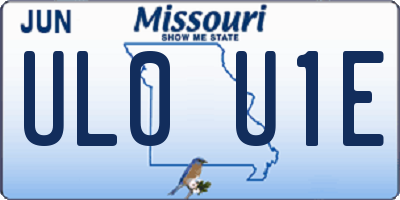 MO license plate UL0U1E