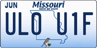 MO license plate UL0U1F
