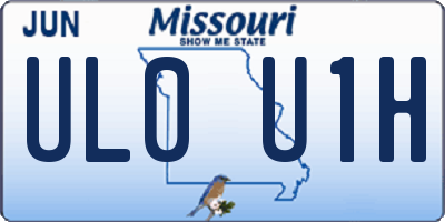 MO license plate UL0U1H