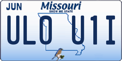 MO license plate UL0U1I