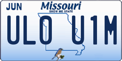 MO license plate UL0U1M