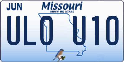 MO license plate UL0U1O