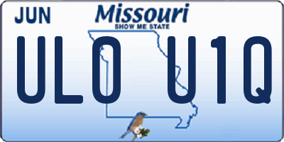 MO license plate UL0U1Q