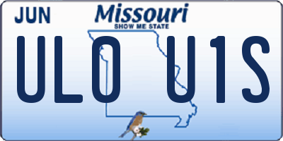 MO license plate UL0U1S