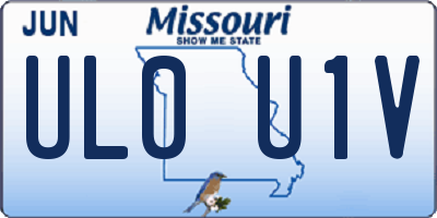 MO license plate UL0U1V