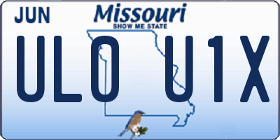 MO license plate UL0U1X