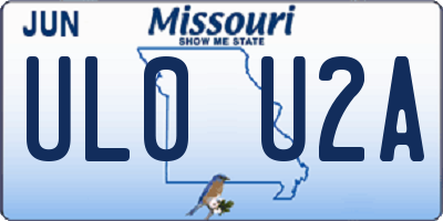 MO license plate UL0U2A