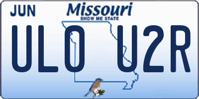 MO license plate UL0U2R