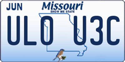 MO license plate UL0U3C