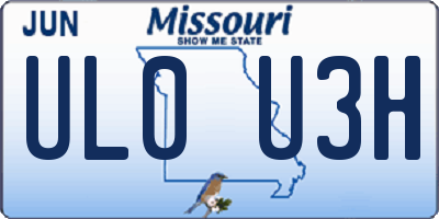 MO license plate UL0U3H