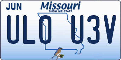 MO license plate UL0U3V