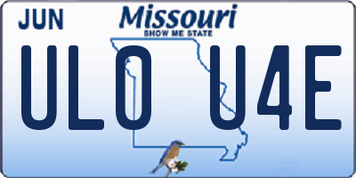 MO license plate UL0U4E