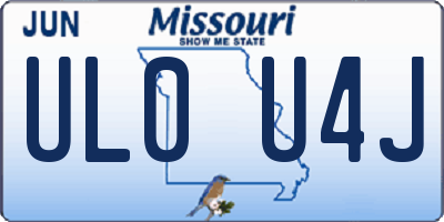 MO license plate UL0U4J