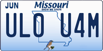 MO license plate UL0U4M