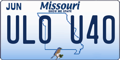 MO license plate UL0U4O