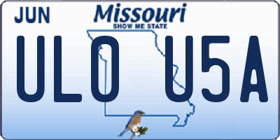 MO license plate UL0U5A